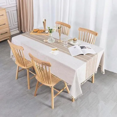 Produktbild von Rechteckiges Tischtuch, wasbar, 140x220cm, Leinen, Baumwolle, Dekoration