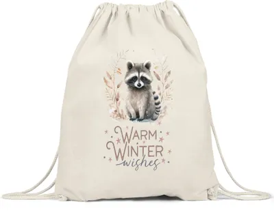 Produktbild von Warm winter wishes Turnbeutel Weihnachten Dezember Advent Schnee Gemütlichkeit Grüße