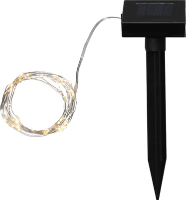 Produktbild von Star Trading  Solar Lichterkette Drahtlichterkette Draht silber 50 LEDs warmweiß 4,9m