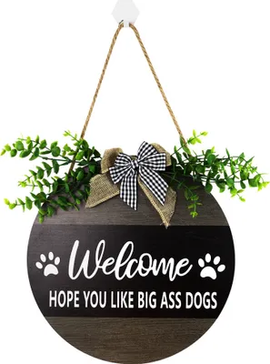 Image de 30cm bois chien chat panneau de bienvenue décor, panneau animalier suspendu pour décoration intérieure, plaque décorative drôle de porte
