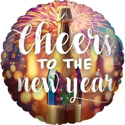 Produktbild von Folienballon Happy New Year Sektglas Rund 45cm Helium Silvester Deko Ballon