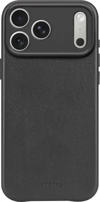 Produktbild von DECODED Lederhülle für iPhone 17 Pro, Premium ECCO Leder, MagSafe Kompatibel, Kameraring Geschützt, Glastaste, Kratzfest, Schwarz