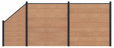 Produktbild von vidaXL Zaunelement 3 pcs WPC und Aluminium Braun