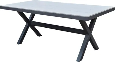 Produktbild von osoltus Gartentisch X Leg Aluminium Kunststoffholz 180 x 90 cm Ash Grey