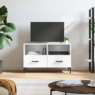 Produktbild von [Home] TV-Schrank Hochglanz-Weiß 80x36x50 cm Holzwerkstoff , Neue Mode 2024 im häuslichen Leben