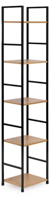 Obrázek produktu pro ModernHome CWJ3024144L Dřevěný regál s kovovým rámem a 5 policemi, 144,5 x 23,5 x 29 cm