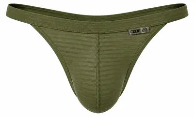 Image de CODE 22 - Sous-vêtement String Hommes - Zebra Thong Khaki - 1x Taille L