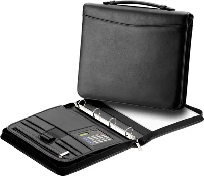 Produktbild von Aktenmappe Schreibmappe Arbeitstasche Leder Mappe Schwarz 34 x30x5cm Bowatex