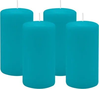 Produktbild von 4er Set Adventskranzkerzen Ocean Blau Ø 60 x 100 mm