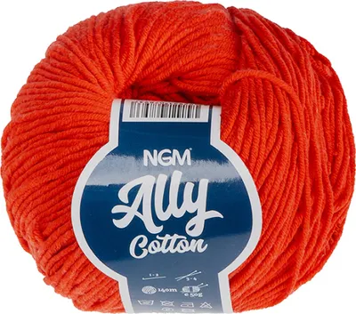 Zdjęcie produktu dla Przędza ALLY Bawełna – 50 g / 140 m – czerwona