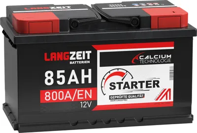 Produktbild von LANGZEIT Autobatterie 85AH 12V 800AEN Starterbatterie +30% mehr Leistung ersetzt Batterie 80Ah 90Ah