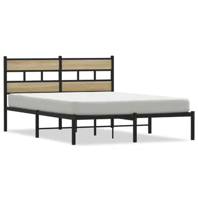 Zdjęcie produktu dla Metalowa rama łóżka, bez materaca, dąb sonoma, 135x190 cm