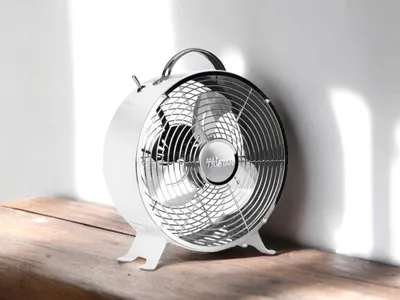 Produktbild von Tristar VE-5967 Ventilator, Haushalts-Lamellenlüfter, Silber, Weiß, Tisch, Metall, 49,5 dB, 1800 RPM