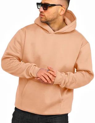 Produktbild von DAILY Baumwolle Herren Kapuzenpullover im Oversize Schnitt Unifarben - Kapuzenpullover Loose-Fit Herren Basic Kapuzen-Sweatshirt Oversized Raglan Sweater