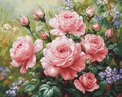 Image de Luca-S kit de broderie au point de croix "La Roseraie", 44x35cm