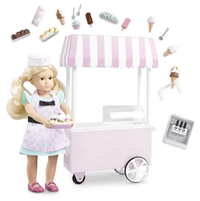 Productafbeelding van IJswagen met mini-pop en ijsaccessoires, pop Evelina