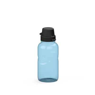 Produktbild von Trinkflasche Carve 500 ml - Auslaufsicher und sichere Griffmulden - Flasche für Kinder, Schule und Sport - transparent-blau/schwarz