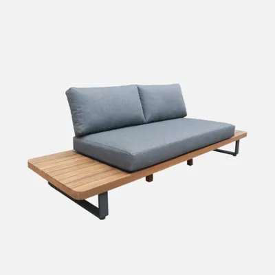 Produktbild von sweeek - Gartenbank aus Akazienholz und Aluminium für 2 Personen - Grau