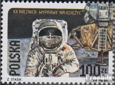 Produktbild von Briefmarken Polen 1989 Mi 3206II A (kompl.Ausg.) postfrisch 1. bemannte Mondlandung