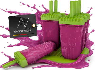 Produktbild von AVANA Wiederverwendbare Eisformen 6 Stück Eis am Stiel Formen BPA Frei Eiscreme Halter Wassereis Eislutscher für Kinder und Erwachsene - Grün