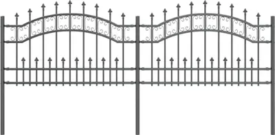 Immagine prodotto di Recinzione da giardino grigia 240 x 118 cm in acciaio verniciato a polvere