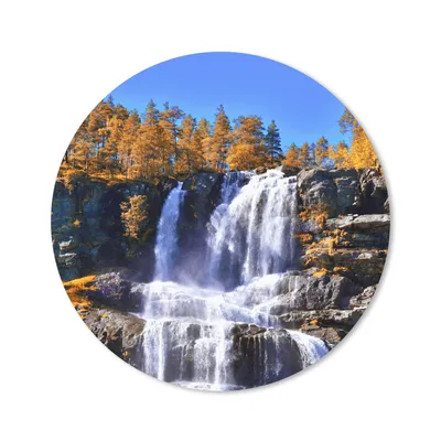 Produktbild von MuchoWow® Mauspad Mousepad Wasserfall - Norwegen - Natur 40x40 cm - Mousepads - Maus Mat - Pad - Mausunterlage - Schreibtisch Accessoires