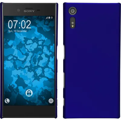 Produktbild von PhoneNatic Case kompatibel mit Sony Xperia XZ - Hülle blau gummiert Hard-case + 2 Schutzfolien