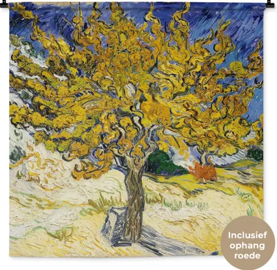Produktbild von MuchoWow® Wandteppich Wandbehang Maulbeerbaum - Vincent van Gogh 150x150 cm Tapisserie Dekoration Wandtuch - Wohnaccessoires - Modernes
