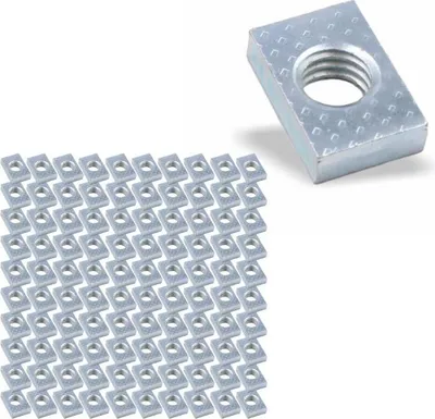 Produktbild von 100x Nutenstein | Gewindeplatte 20x13x5 mm M8 Gewinde mittig | Stahl galvanisch verzinkt