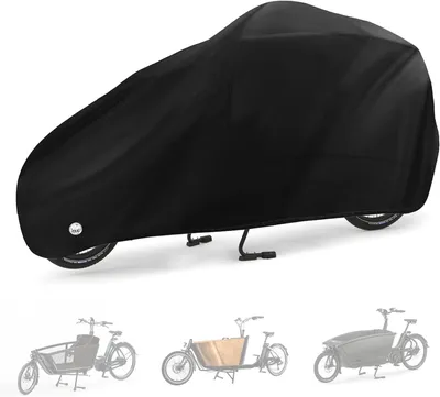 Productafbeelding van Fietskarhoes - Bakfiets zeil - Bakfiets beschermen - Waterdicht uv-bestendig - 270 x 100 x 75 cm - Zwart
