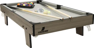 Produktbild von Cougar Billardtisch Mini 3 ft Eiche/Grau | Mini Pooltisch - Inklusive Sämtlichem Zubehör | Tischbillard für Kinder und Erwachsene | Indoor Pool /