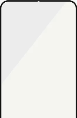 A minimalist product image of a screen protector for a smartphone.