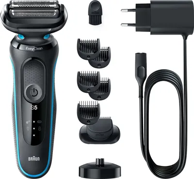 Immagine prodotto di Braun | Rasoio | 51-M4500cs | Autonomia (max.) 50 min | Umido e secco | Nero/blu