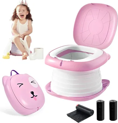 Produktbild von Reise-Töpfchen faltbar, tragbar, für Kleinkinder, Jungen und Mädchen, Toilettentraining