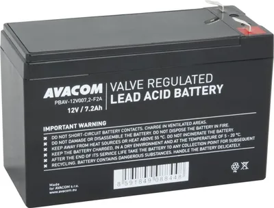 Image de Avacom Baterie 12V 7,2Ah F2 (Pbav-12V007,2-F2A)