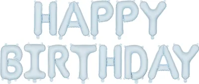 Produktbild von Ballon Girlande Happy Birthday 340x35cm Schriftzug Blau Matt