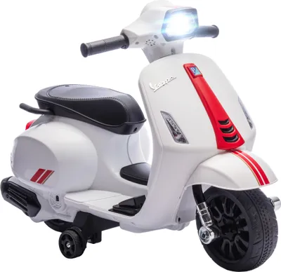 Obrázek produktu pro Elektrická dětská motorka - 6V dětské vozidlo - 2,5 km/h - 17,5 cm tréninková kola - světlomet a klakson - 2-6 let - bílá