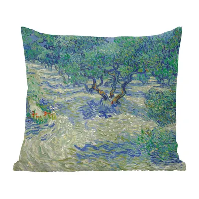 Produktbild von MuchoWow® Zierkissen Sofakissen Wohnzimmer Dekokissen 60x60 cm Der Olivenhain - Gemälde von Vincent van Gogh - Sitzfläche - Foto Polster