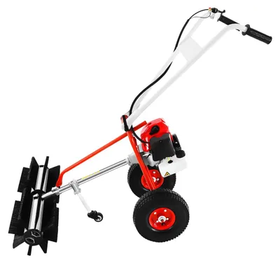 Immagine prodotto di Spazzatrice a benzina da 43cc - Spazzatrice manuale - Spazzatrice motorizzata - Spazzatrice per foglie - Spazzatrice per giardini - Larghezza della spazzola: 60 cm