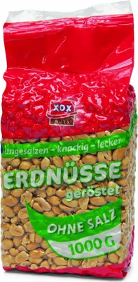Produktbild von XOX geröstete Erdnüsse ohne Salz in einem fein nussigen Aroma 1000g