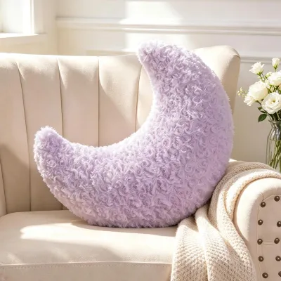 Immagine prodotto di Solidchoice - Cuscino a forma di luna viola in peluche, 43 cm