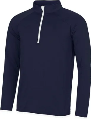 Produktbild von Just Cool JC031 | Herrn Cool 1/2 Zip Sweat +UV-Schutz - Farbe: French Navy/Arctic White - Größe: S