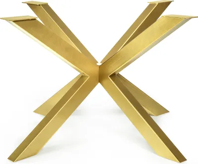 Produktbild von Magnetic Mobel Tischgestell Atal (Gold, 120x120 cm) Tischbeine Kreuzgestell Tischkufen Stahl Metall Esstisch Schreibtisch Konferenztisch