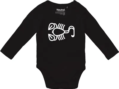 Produktbild von Huuraa Baby Body Skorpion Sternzeichen Symbol 62 Black  Baumwolle Fairtrade Langarmbody Geschenkidee