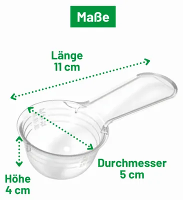 Obrázok produktu pre Novaliv 30g odmerka robustný plast Vyrobené v Nemecku presné dávkovanie práškov a tekutín pre kuchyňu fitness domácnosť ideálna na dávkovanie kávového prášku prací prášok odmerka