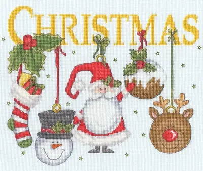 Produktbild von Auslaufmodell Bothy Threads Kreuzstich Stickpackung "Es muss Weihnachten sein", Zählmuster, XKTB17, 26x22cm