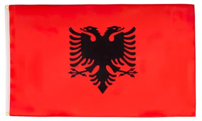 Albanien Flagge 150x90 cm, Polyester, 2 Ringe