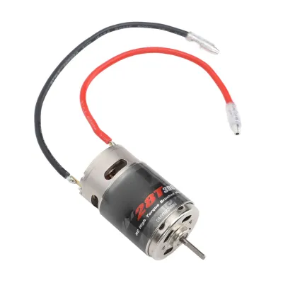 Image de Moteur RC 28T, couple élevé, silencieux, noir, acier inoxydable fiable, brossé, 390 Moteur RC, adapté aux voitures RC Traxxas 1/16