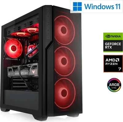 Image de PC de jeu, AMD Ryzen 7 9700X, 3800 MHz, GeForce RTX 5070, 32 Go DDR5 RAM, 2000 Go M.2 SSD, Windows 11 Home, USB 3.2 | M11870H