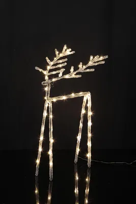 Produktbild von LED Acryl Design-Rentier 'Icy Deer' - 60 warmweiße LED - H: 40cm - inkl. Trafo - transparent